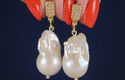 Серьги с натуральным жемчугом