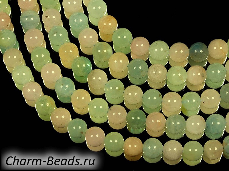 Бусины берилла. Диаметр отверстия 0.8 мм. Цена указана за одну бусину. | Интернет-магазин товаров для рукоделия
