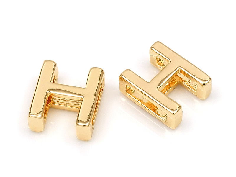 Бусина в форме буквы H для создания украшений. Покрытие - золото 14к. Размер прямоугольного отверстия 6.5 x 1.5 мм. Цена указана за штуку.
