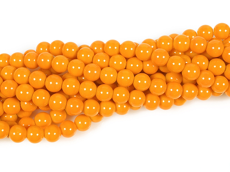 Бусины оранжевого кальцита (имитация). Диаметр отверстия - 1.5 мм. Размеры, вес, длина и количество бусин на нити указаны примерно.
