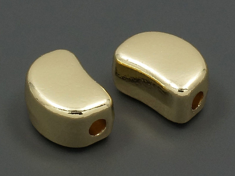 Бусина "Полукруг" для создания бижутерии (украшений). Покрытие - золото 14К. Диаметр отверстия - 2 мм. Цена указана за штуку.
