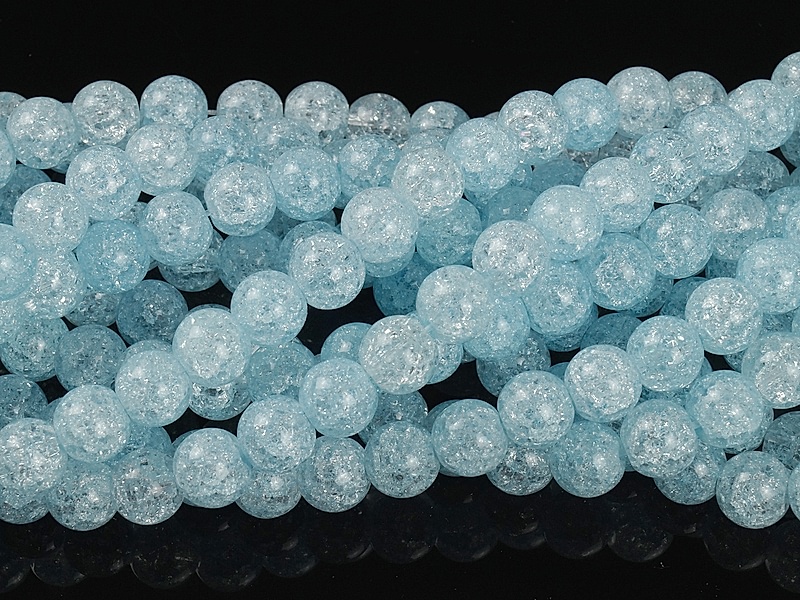 Бусины голубого "сахарного кварца"  (торговое  название, выращен). Диаметр отверстия 1 мм. Размеры, вес, длина и количество бусин на нити указаны примерно.
