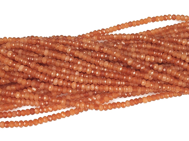 Граненые бусины рондели сердолика. Диаметр отверстия 0.5 мм. Размеры, вес, длина и количество бусин на нити указаны примерно.
