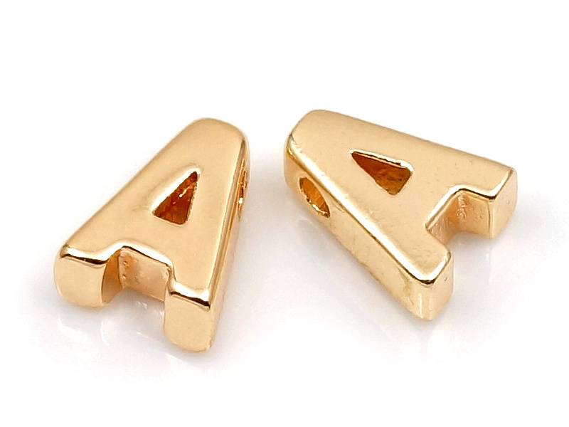 Подвеска буква "A" для создания бижутерии (украшений). Покрытие - золото 14К. Диаметр отверстия - 1.1 мм. На подвесках с уценкой неровности литья. Цена указана за штуку.
