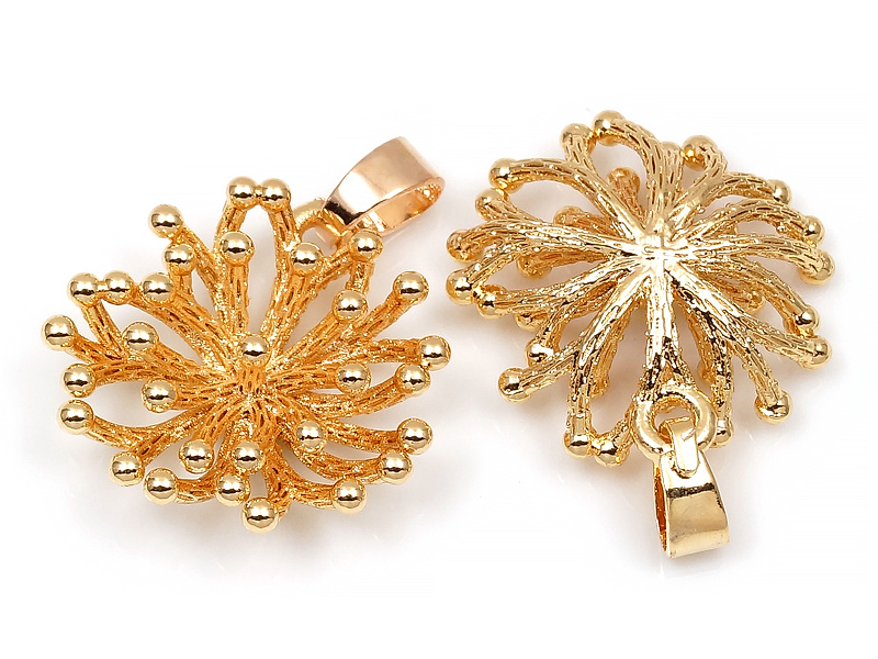 Пoдвecка "Цветок хризантемы" золото