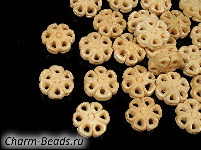Резные бусины натуральной кости яка (пресованной). Диаметр отверстия 1.5 мм. Цена указана за одну бусину. | Интернет-магазин товаров для рукоделия