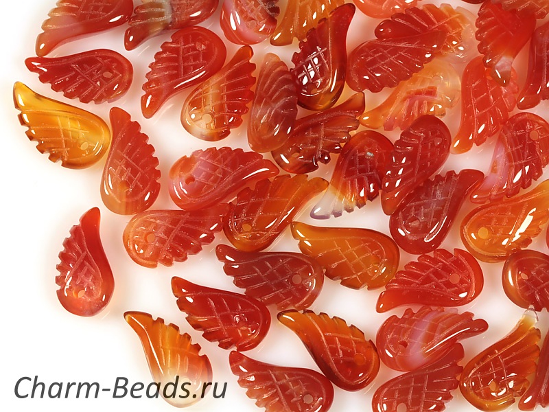 Резные бусины красного агата, тонирован. Диаметр отверстия 1 мм. Цена указана за одну бусину. | Интернет-магазин товаров для рукоделия