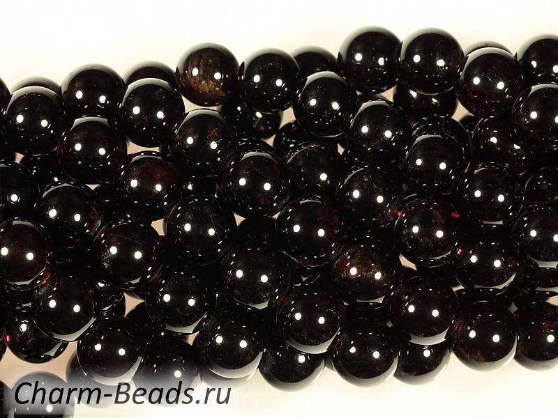 Бусины граната класса А. Диаметр отверстия 1 мм. Цена указана за одну бусину. Есть небольшие шероховатости. Уцененный товар.  | Интернет-магазин товаров для рукоделия