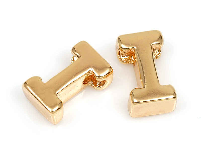 Подвеска буква "I" для создания бижутерии (украшений). Покрытие - золото 14К. Диаметр отверстия - 1.1 мм. На подвесках с уценкой неровности литья. Цена указана за штуку.
