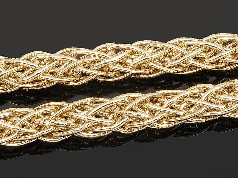 Метализированный плетеный шнур для украшений