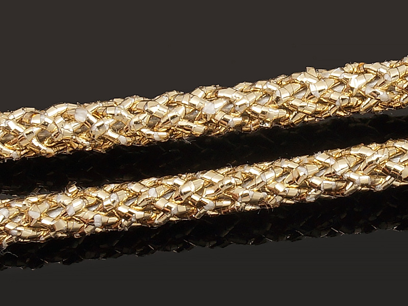 Метализированный плетеный шнур с проволочной основой для украшений