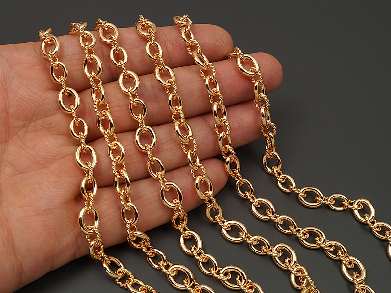 Ювелирная цепочка якорное плетение для создания бижутерии (украшений). Покрытие - золото 14К. Размер звеньев - 10х8х2, 7.5х6х1.5 и 8.5х6х1.5 мм, не замкнуты. Цена указана за 20 см. При покупке от 2 мерок, вы получаете 40, 60 и другие отрезки, кратные 20 см, одним отрезком.
 | Интернет-магазин товаров для рукоделия