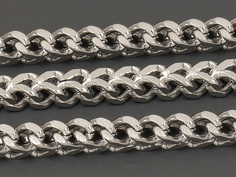 Ювелирная цепочка двойное панцирное плетение для создания бижутерии (украшений). Основа - нержавеющая сталь. Толщина цепочки - 3 мм. Размер звена - 4х3 мм, не замкнуто.&nbsp;
