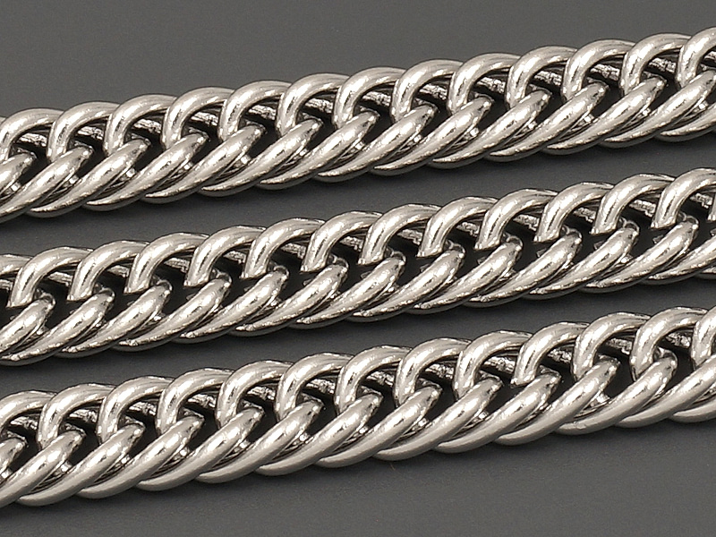 Ювелирная цепочка панцирное плетение для создания бижутерии (украшений). Основа - нержавеющая сталь. Размер звена - 6.5х4.5х1 мм, не замкнуто.&nbsp;
