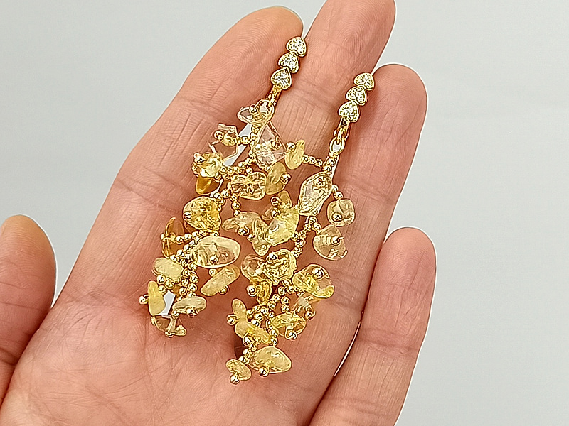 Набор материалов "Серьги веточки английский замок с цитрином"