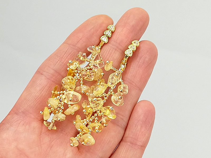 Набор материалов "Серьги веточки английский замок с цитрином"