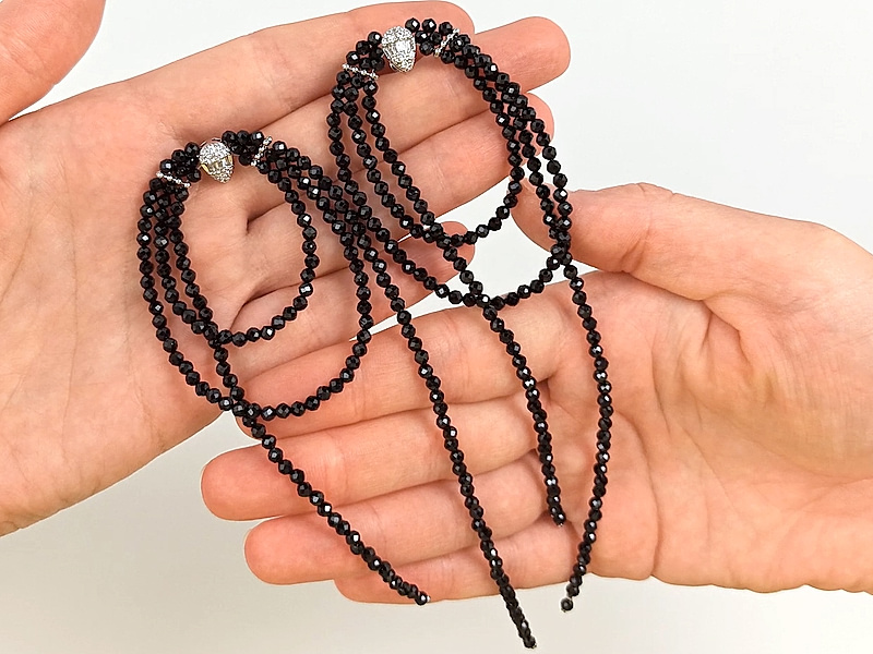 Набор материалов "Серьги Брунелло Кучинелли с черной шпинелью"