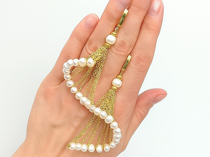 Набор материалов "Серьги Барокко из натурального жемчуга"