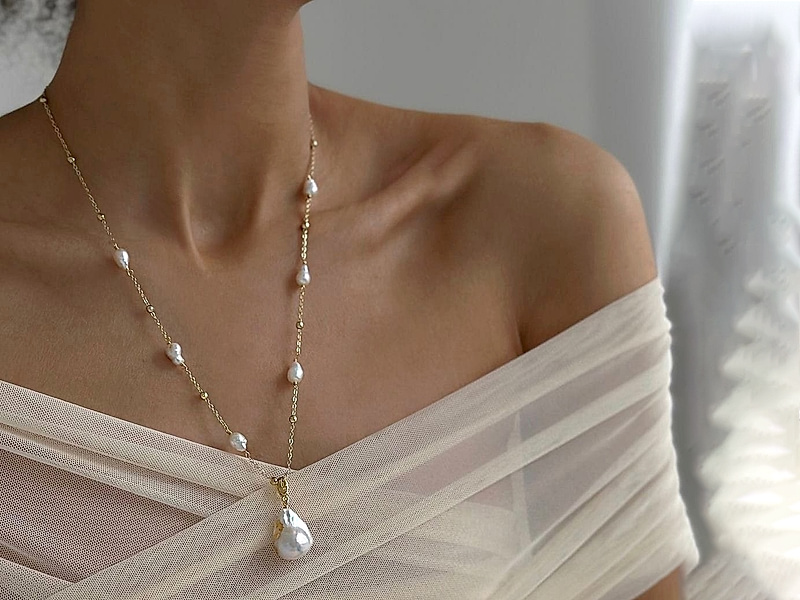 Набор материалов "Чокер с барочной жемчужиной касуми"