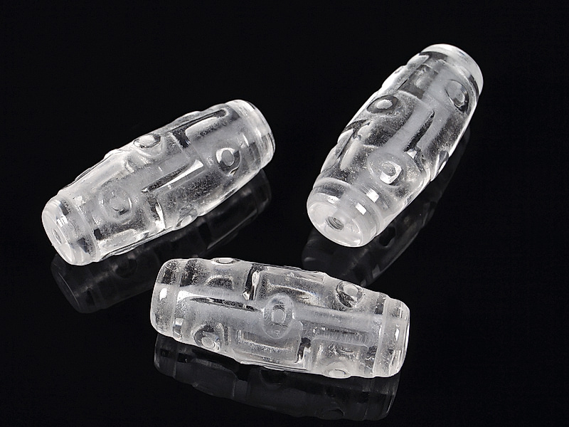 Резные бусины дзи "Девять глаз" из горного хрусталя