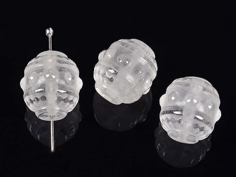 Резные бусины горного хрусталя "Бочонок с шариками"