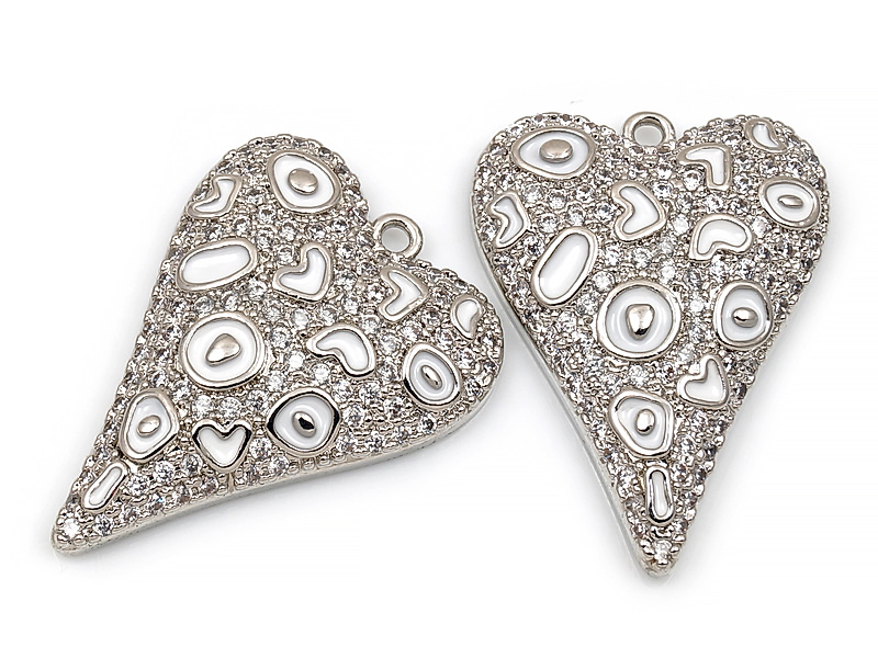 Подвеска "Сердце серебряных сердечек"