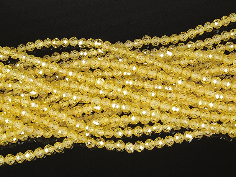 Граненые бусины желтые фианиты (цирконы)