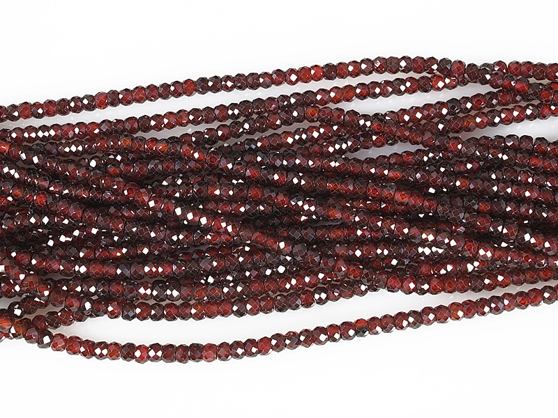 Граненые бусины рондель гранатовые фианиты (цирконы)
