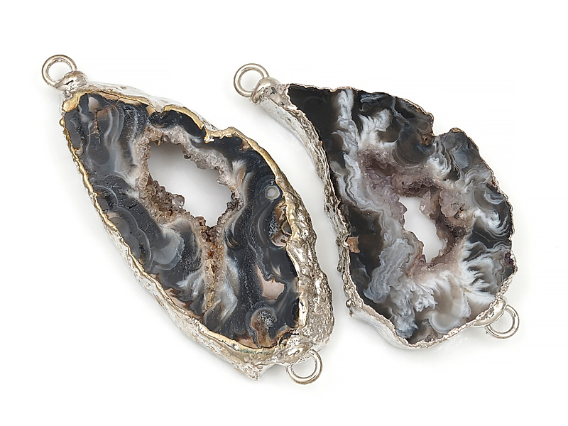 Коннектор среза жеод морозного агата в оправе цвета "серебро". Подвес - 2 мм. Размеры и вес усреднены. Мелкие выемки.
 | Интернет-магазин товаров для рукоделия