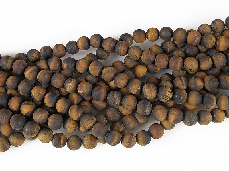 Матовые бусины тигрового глаза