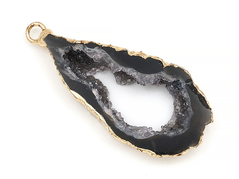 Подвеска среза жеоды морозного агата в оправе цвета "золото". Месторождение - Бразилия. Подвес - 2 мм. Размеры и вес усреднены. Мелкие выемки.
 | Интернет-магазин товаров для рукоделия