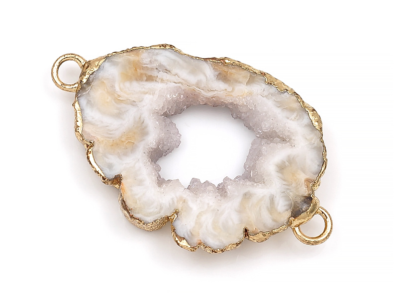 Коннекторо среза жеоды морозного агата в оправе цвета "золото". Месторождение - Бразилия. Подвес - 2 мм. Размеры и вес усреднены. Мелкие выемки.
 | Интернет-магазин товаров для рукоделия