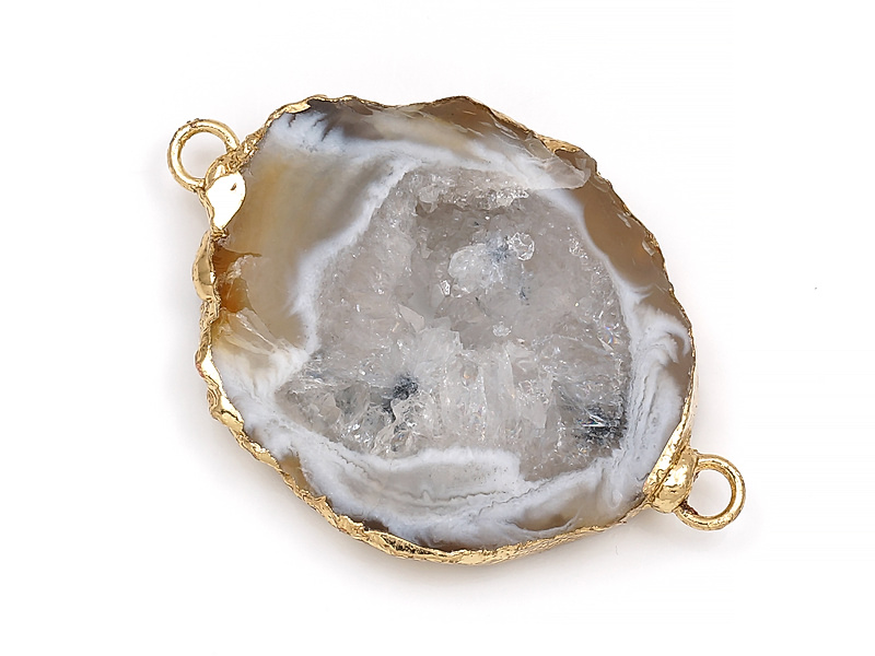 Коннектор среза жеоды морозного агата