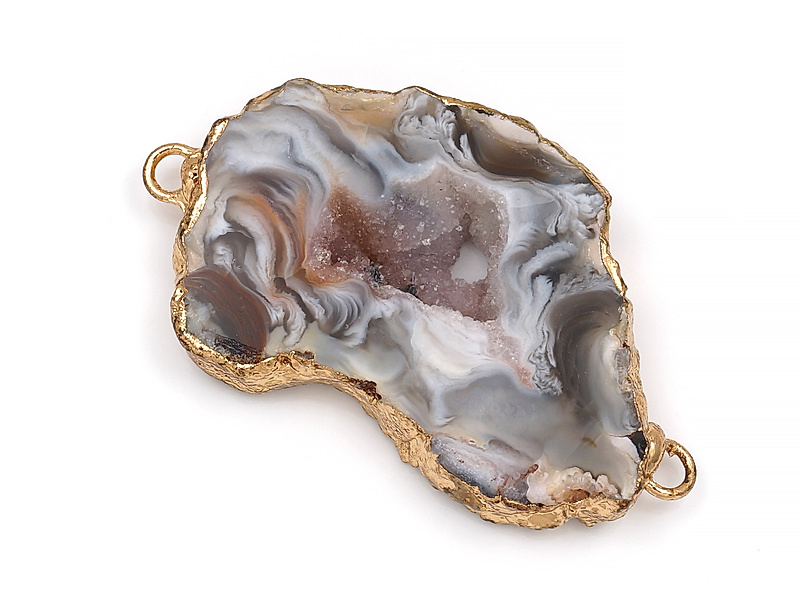 Коннектор среза жеоды морозного агата