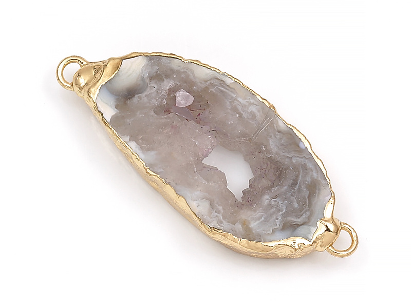 Коннектор среза жеоды морозного агата