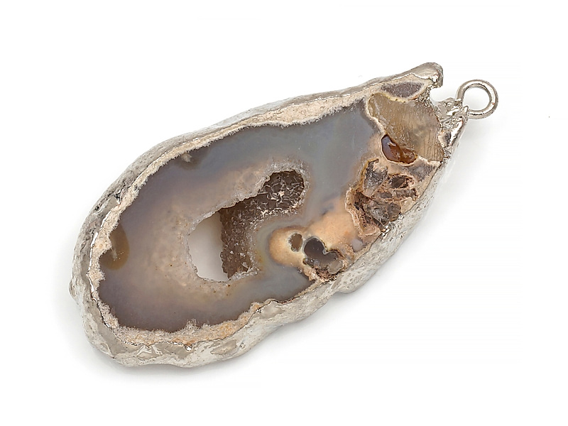 Подвеска среза жеоды морозного агата в оправе цвета "серебро". Месторождение - Бразилия. Подвес - 2 мм. Размеры и вес усреднены. Мелкие выемки.
 | Интернет-магазин товаров для рукоделия