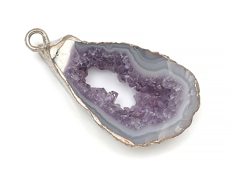 Подвеска среза жеоды морозного агата в оправе цвета "серебро". Месторождение - Бразилия. Подвес - 2 мм. Размеры и вес усреднены. Мелкие выемки.
 | Интернет-магазин товаров для рукоделия