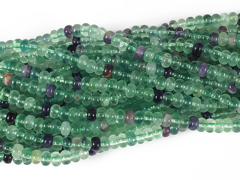 Бусины зеленого флюорита рондель