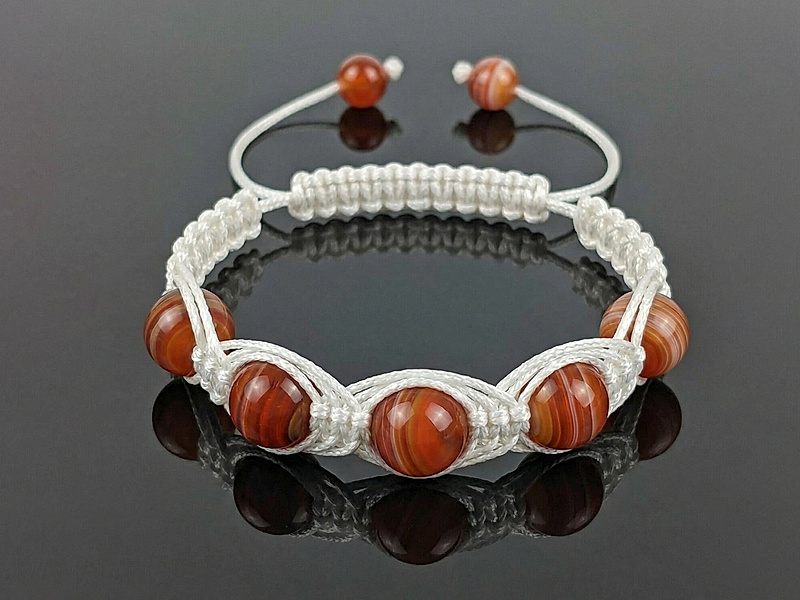 Набор материалов "Плетеный ажурный браслет шамбала с сардониксом"