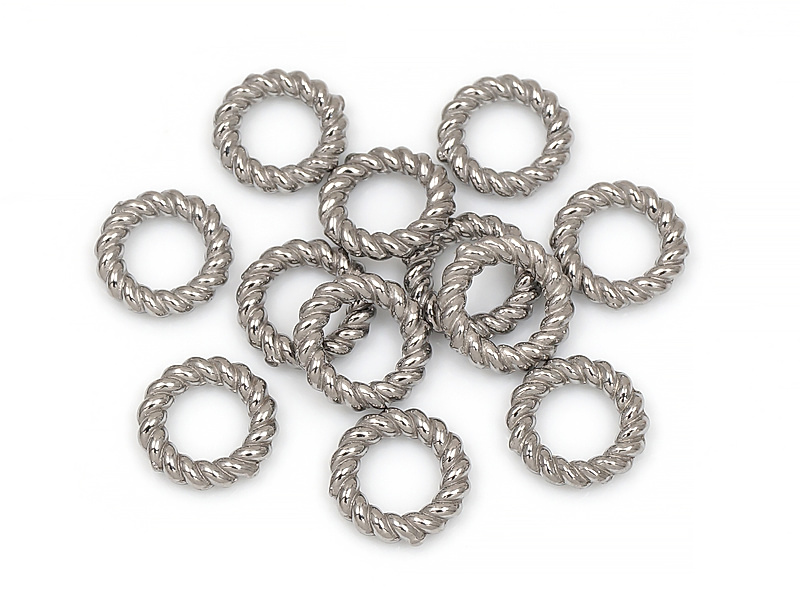 Закрытые витые соединительные колечки родий