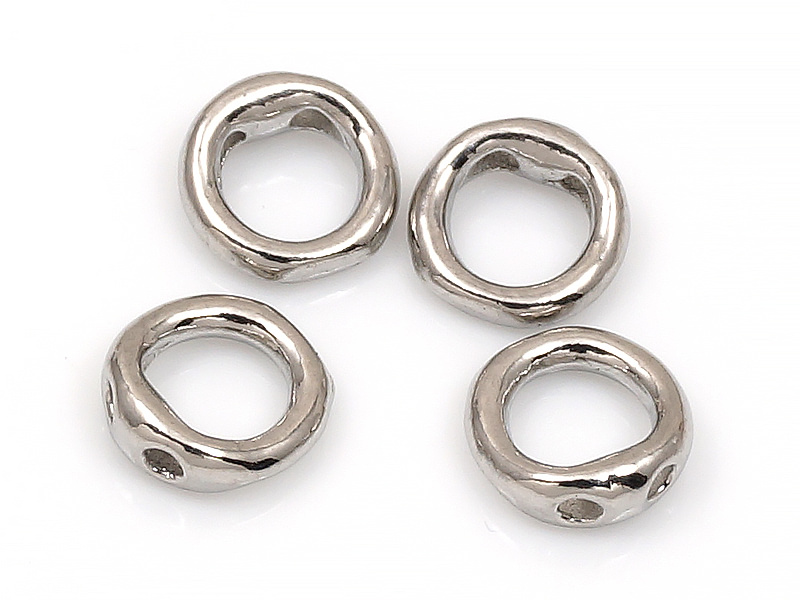 Концевики для бусин из нержавеющей стали для создании бижутерии (украшений). Металл - нержавеющая сталь, цвет  "родий". Внешний диаметр концевика - 5 мм, внутренний - 3 мм, толщина в области отверстий - 2 мм. Диаметр двух отверстий для продевания тросика - 0.8 мм. Цена указана за пару.

Мастер - класс, как работать с концевиками для бусин, ЗДЕСЬ.&nbsp;
 | Интернет-магазин товаров для рукоделия