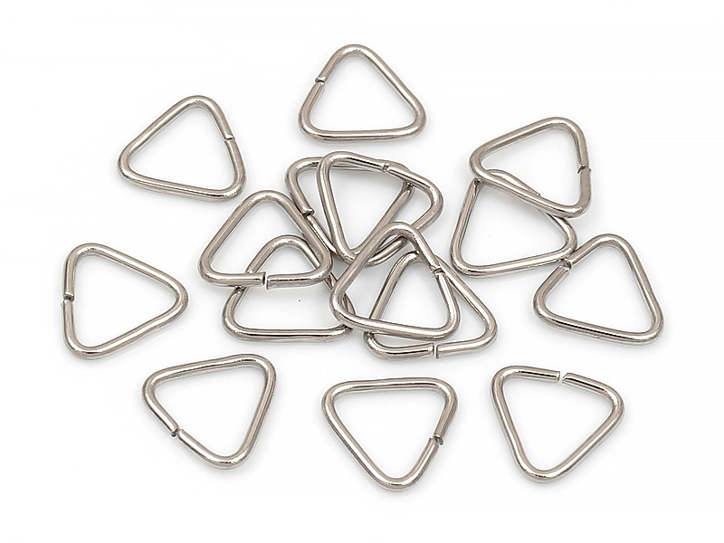 Открытые соединительные колечки треугольники из нержавеющей стали для создания бижутерии (украшений). Металл - нержавеющая сталь. Размеры - 7.5х7 мм, толщина - 0.5 мм, внутреннее пространство - 5 мм. Цена указана за упаковку.
 | Интернет-магазин товаров для рукоделия