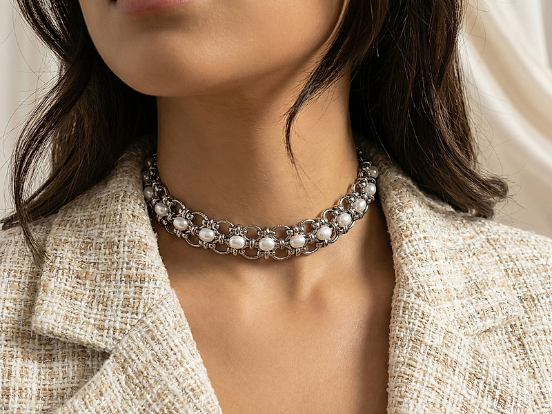 Набор материалов "Парчовое колье - стойка в стиле David Webb"