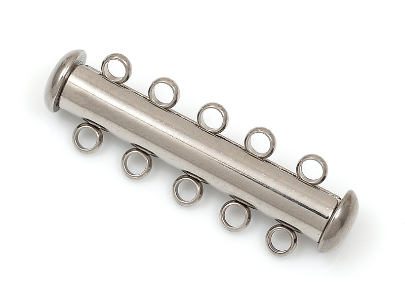 Замочки слайдеры на 5 нитей нержавеющая сталь 30x10x5мм