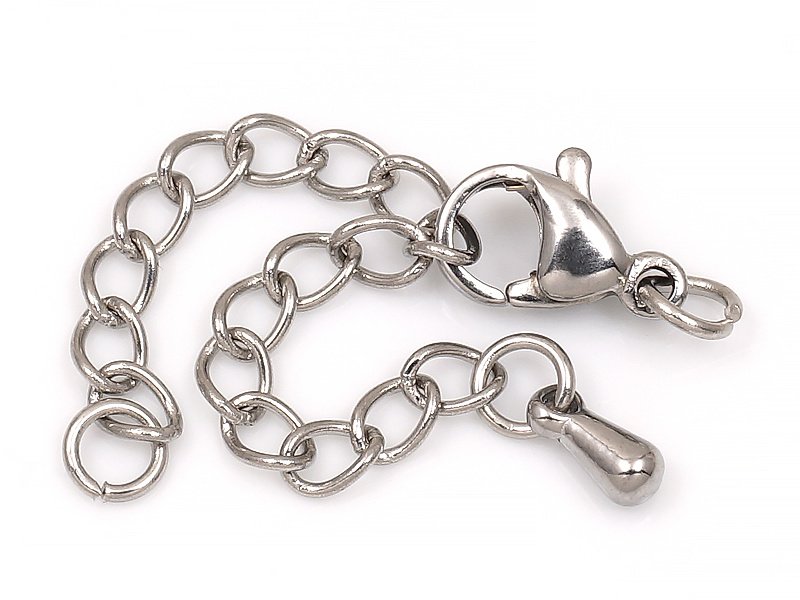 Замок карабин с удлинителем каплей нержавеющая сталь 10x4.5x3мм