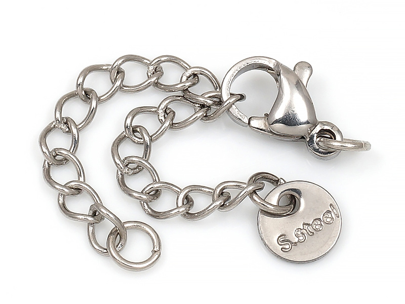 Замок карабин с удлинителем монеткой нержавеющая сталь 10x4.5x3мм