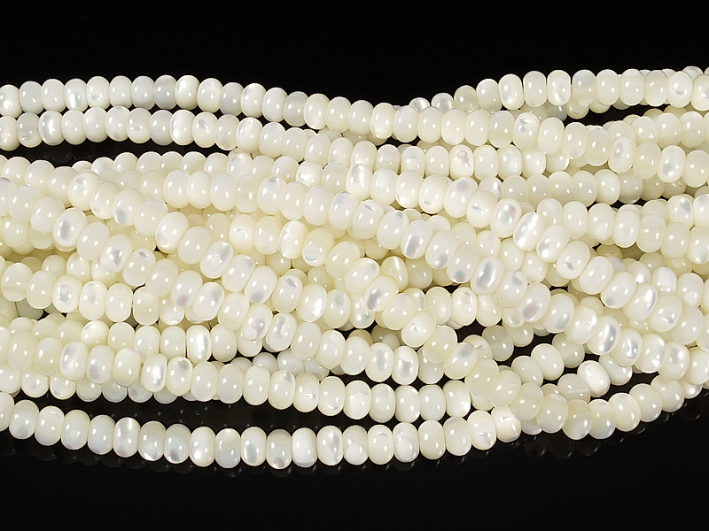 Бусины белого перламутра рондель