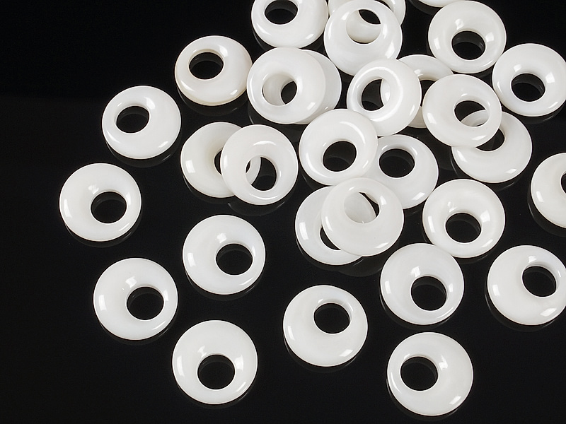 Подвески круглые бублики белого перламутра 10x3мм