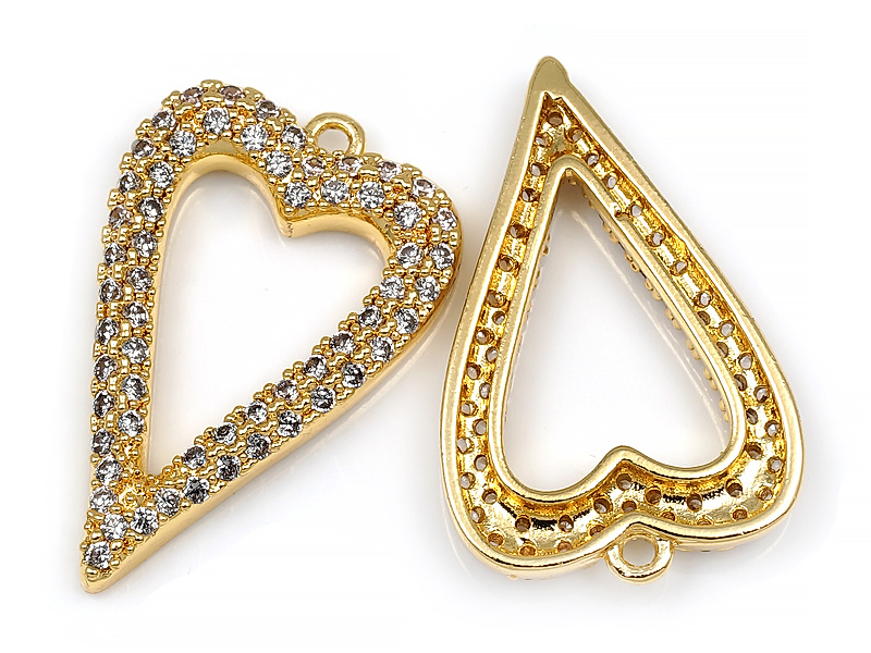 Подвеска "Хрустальное сердце" 25x16x3.2мм