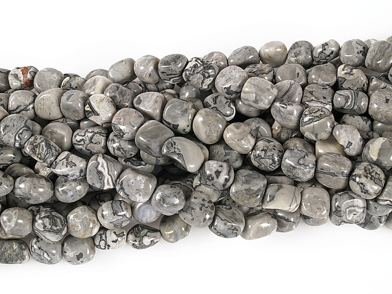 Бусины "картографической яшмы"